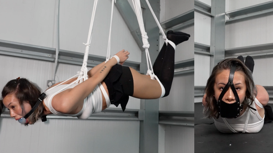 Lilly Gets Bound Tight, Ballgagged and Suspended During Aerial Hoop Classes! (4K) (+24min BTS)