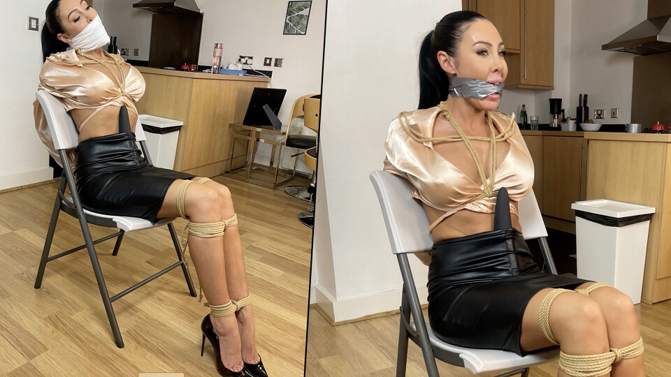 Secretary Mila's Sensual Surprise: Tight Ropes, Layered Gags, and Bound Pleasures! (HD)