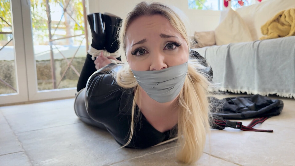 No escape for the thief: Latina’s tape gag hogtie leaves Lil Missy struggling in vain (4K)